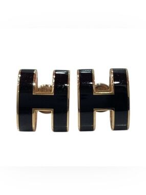 Hermes POP H piercing metal earrings